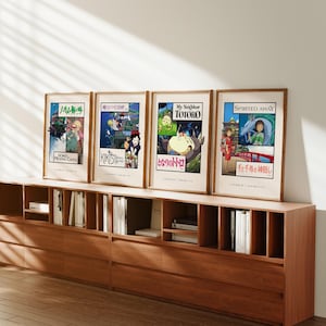 Studio Ghibli-posters, set om 4, Howl's, Kiki's, Totoro, Spirited Away bild 1