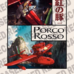 Studio Ghibli Posters, Set of 4, Castle in the Sky, Cagliostro, Porco, Mononoke image 5