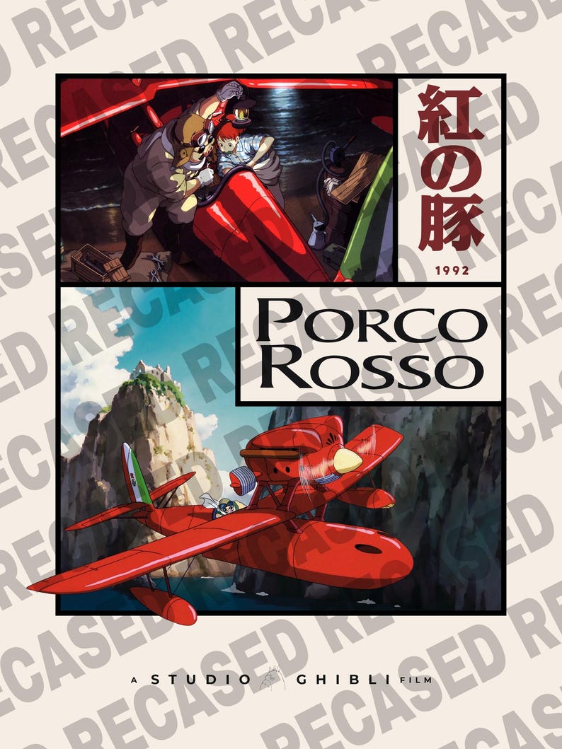 Studio Ghibli Posters, Set of 4, Castle in the Sky, Cagliostro, Porco, Mononoke image 5