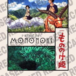 Studio Ghibli Posters, Set of 4, Castle in the Sky, Cagliostro, Porco, Mononoke image 6