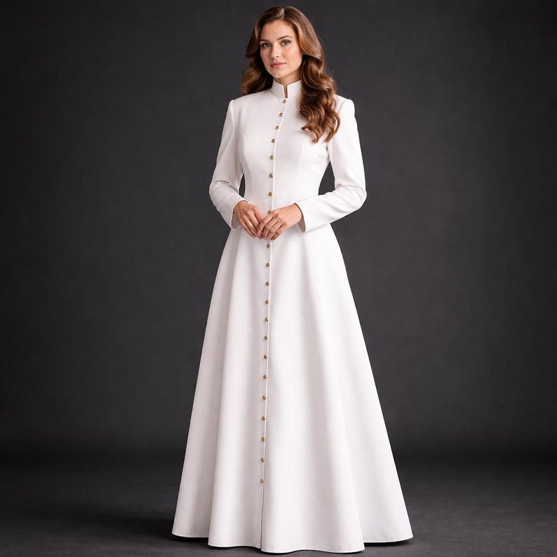 Roman Robi White Roman Cassock Soutane | Custom Clergy Robe With Cinctur Priest ...