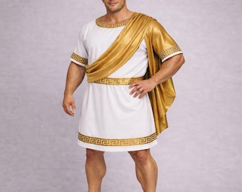 Men’s Roman Senator Toga – Classical Ancient Rome Costume, Historical Draped Garment,Zeus outfit