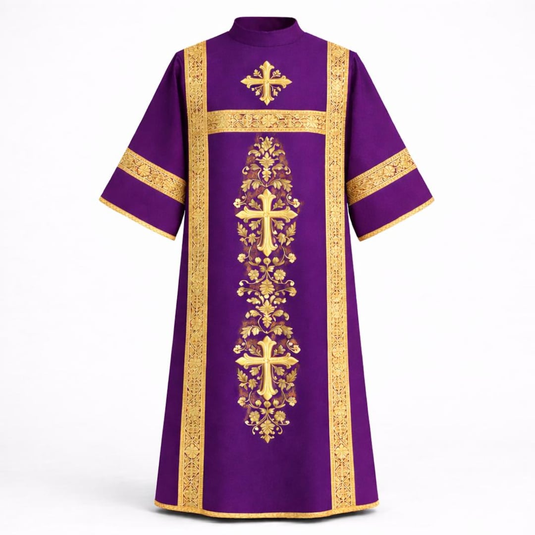 Roman Robi Purpel Roman Cassock Soutane | Custom Clergy Robe With Cinctur Priest ...