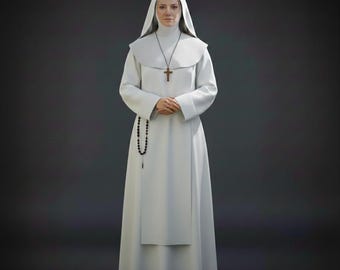 Vestido de monja hecho a mano - Sotana romana personalizada, vestimenta litúrgica