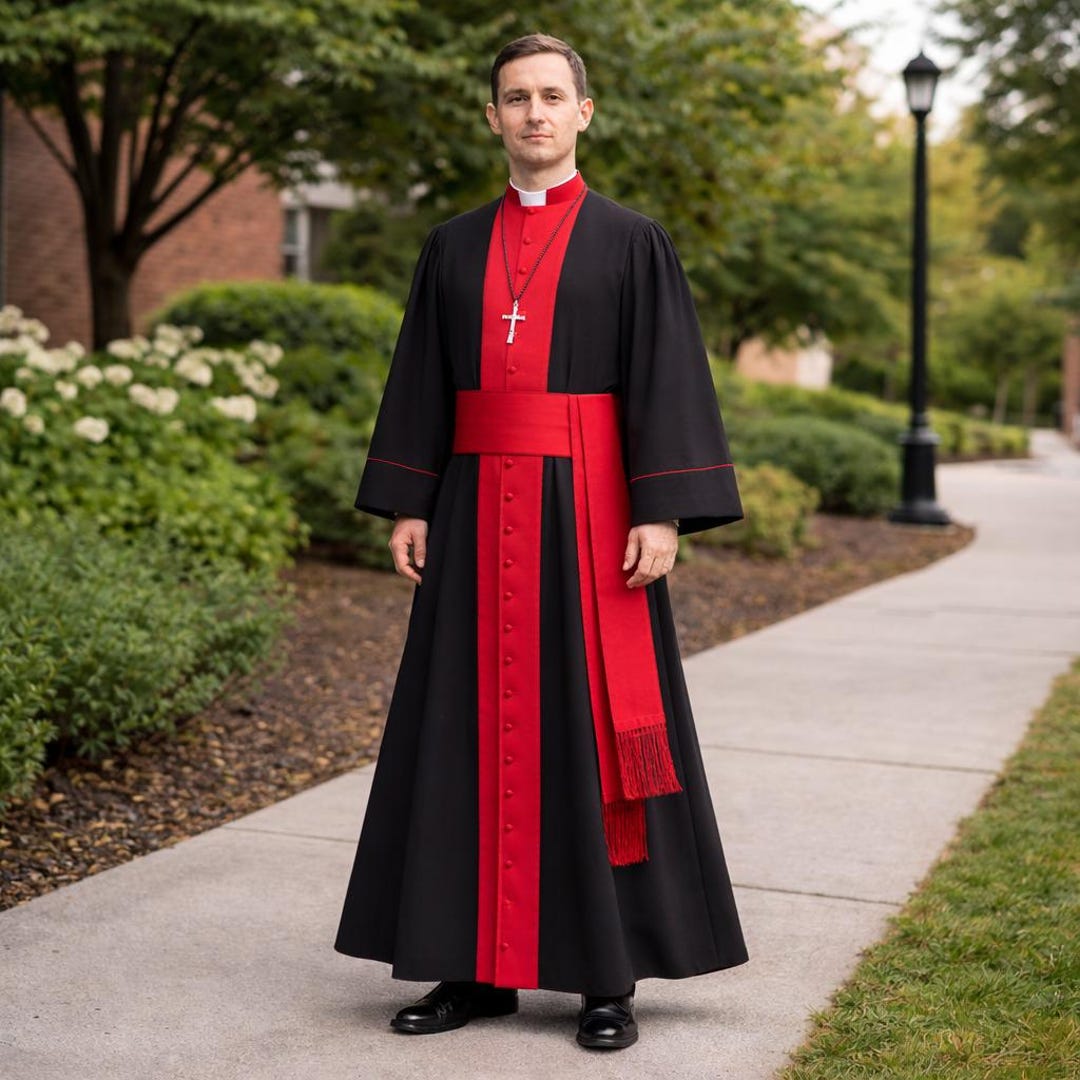 Men’s Roman Catholic Cassock Robe – Clergy Priest Vestment With Trim - Etsy