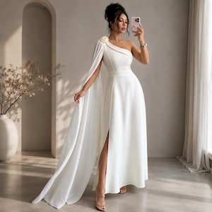 toga style evening dresses Love Odyssey Toga Dress (White)