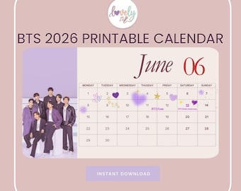 BTS 2026 A4壁掛けカレンダー - Etsy 日本