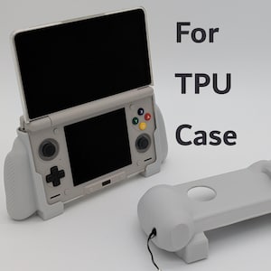 May include: A light gray handheld gaming console with a black screen and colored buttons. A matching gray TPU case is also shown. The text "For TPU Case" is printed on the background.