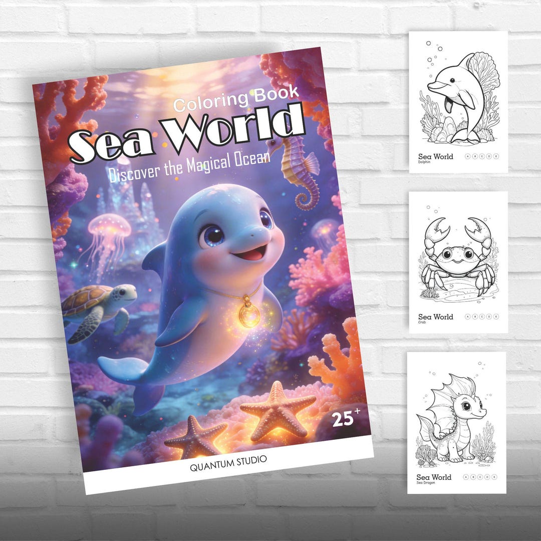 Sea World Coloring Book | 25+ Magical Ocean Animal Pages for Kids ( PDF ...