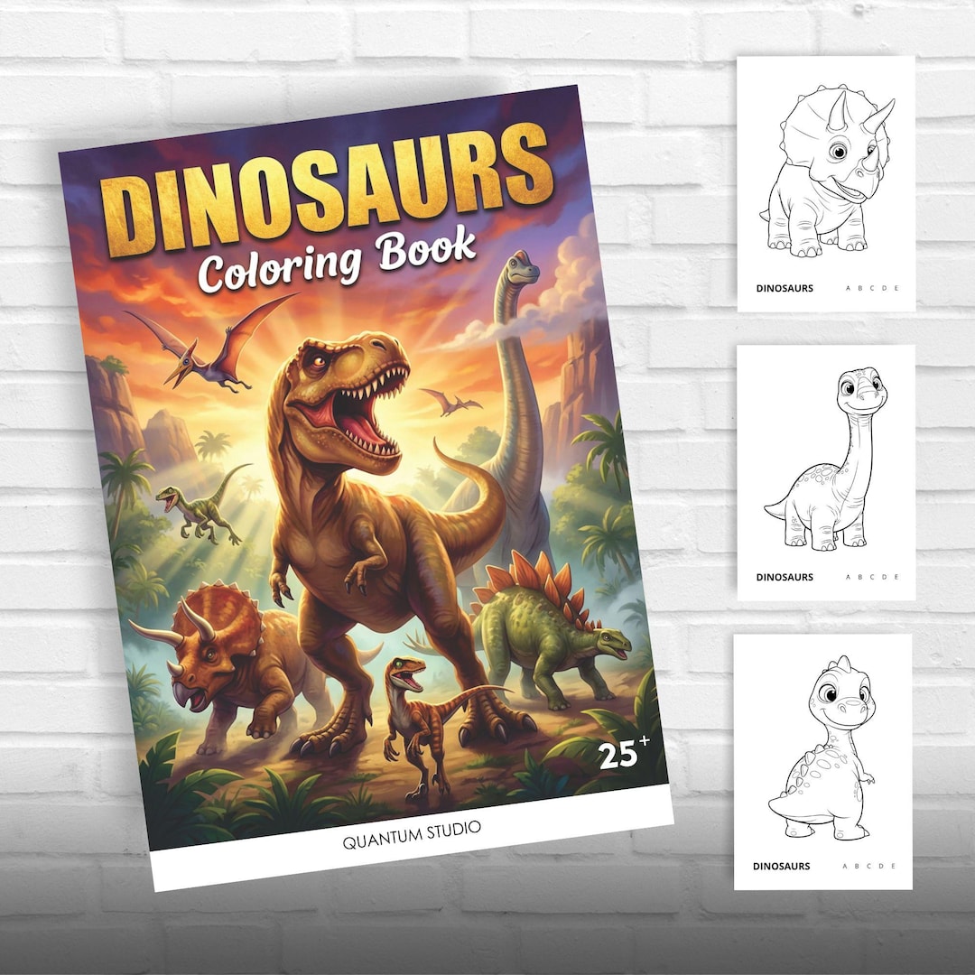 Dinosaurs Coloring Book | 25+ Roaring Prehistoric Adventures ( PDF ...