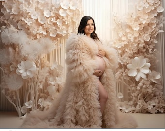 Retrato de maternidad de fantasía floral: sesión fotográfica virtual personalizada (descarga digital) Conjunto de 4 fotos