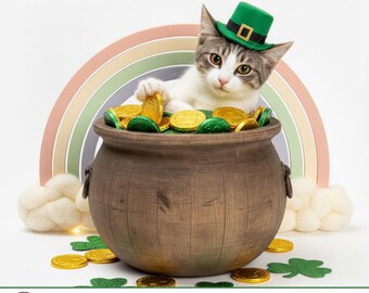 Retrato personalizado de mascota para San Patricio: Sesión de fotos irlandesa de la suerte (descarga digital)