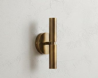 Handcrafted Brass Cylinder Wall Sconce – Modern Minimalist Lighting