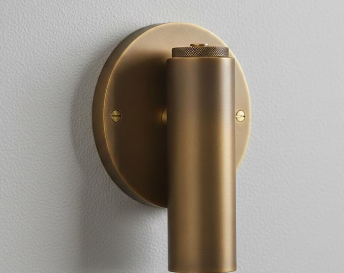 Handcrafted Brass Cylinder Wall Sconce – Modern Minimalist Lighting