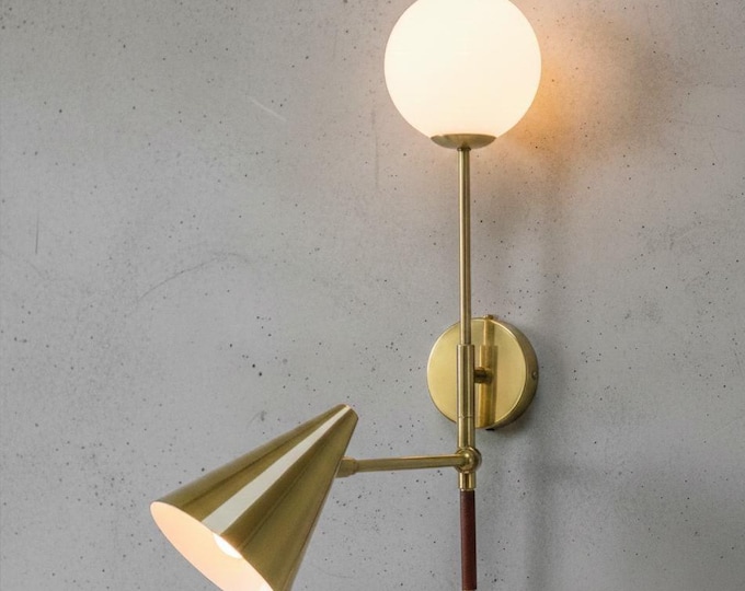 Handcrafted Brass Cylinder Wall Light - Contemporary Gold Sconce - Luxury Interior Lighting - Professional Wall Mounted Lamp
