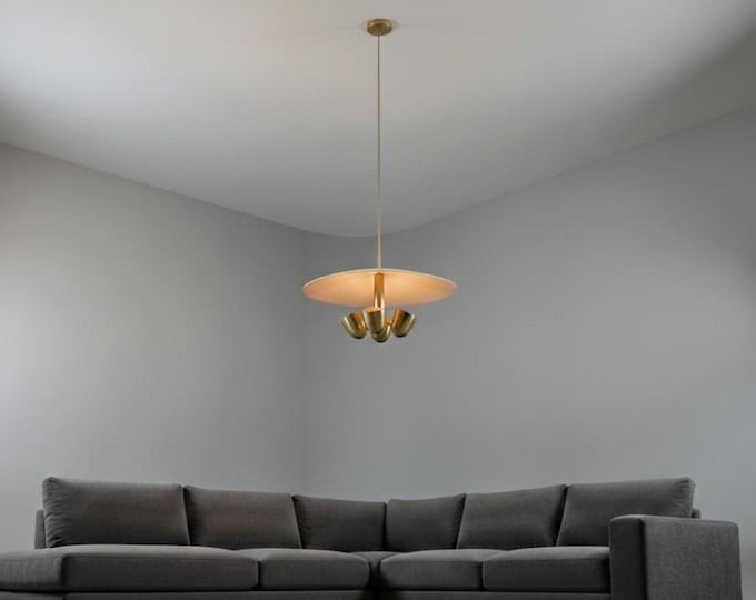 Handcrafted Tiered Chandelier – Modern Brass Pendant Light