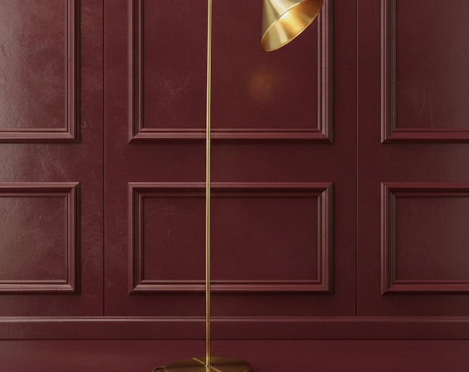Luxury Minimal Floor Lamp – Modern Gold Accent Light – Aesthetic Home Decor