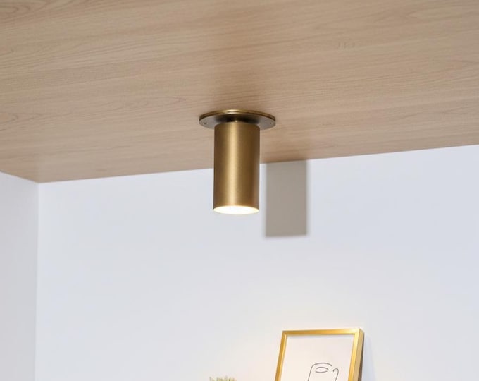 Handcrafted Brass Cylinder Wall Sconce – Modern Minimalist Lighting