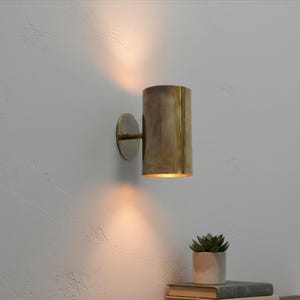 Minimalistische messing wandlamp industriële gouden cilinder blaker moderne binnenverlichting - met de hand afgewerkte messing armatuur minimalistische woondecoratie