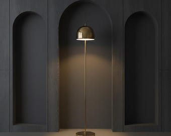 Luxury Minimal Floor Lamp – Modern Gold Accent Light – Aesthetic Home Decor
