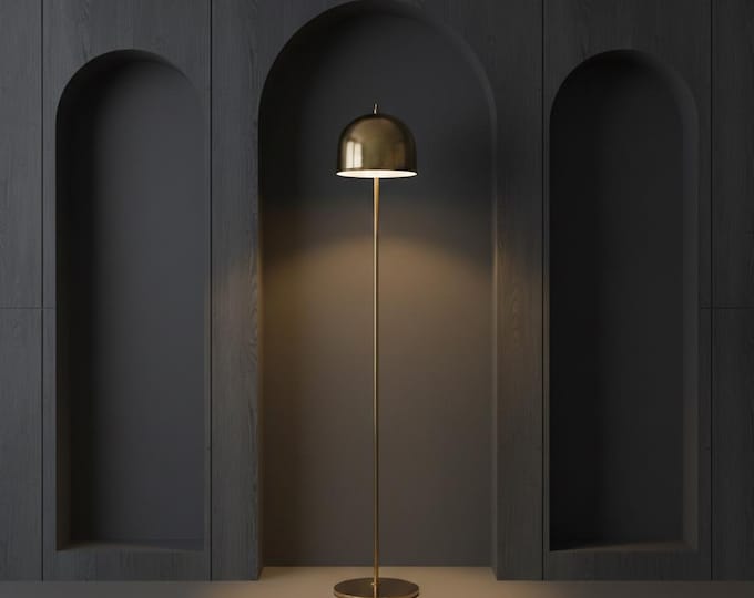 Luxury Minimal Floor Lamp – Modern Gold Accent Light – Aesthetic Home Decor