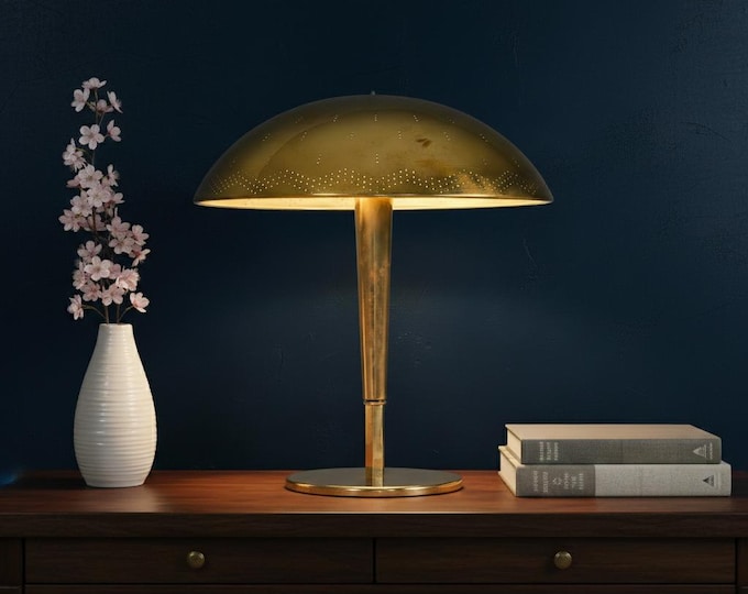 Golden Glow: Mid-Century Office Table Lamp Side Table Light