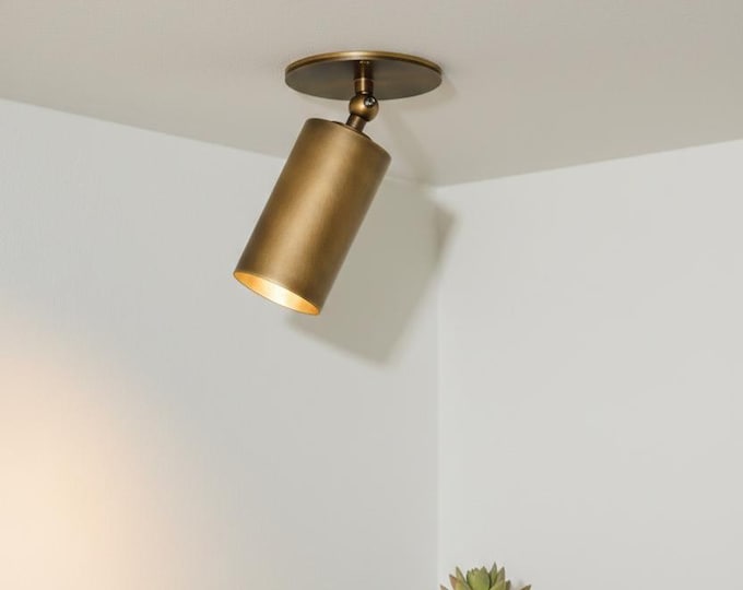Handcrafted Brass Cylinder Wall Sconce – Modern Minimalist Lighting