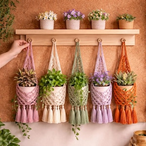 Crochet Hanging Plant Pattern PDF, Garden Hanging Basket Amigurumi | Car Mirror Plant Crochet Pattern | Easy Beginner Decor Gift for her