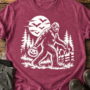 Halloween Bigfoot SVG PNG, Bigfoot Spooky Sasquatch Pumpkin Design, Cryptid Halloween Funny Bigfoot Pumpkin Haunted Forest Cricut Cut File