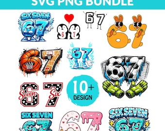 Steal a Brainrot 67 Svg Bundle, Six Seven Italian Meme Png, Kids Gaming Brainrot 6 7 Meme Clipart 67 Png Bundles | Digital Download