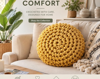 Crochet Flower Pillow Pattern PDF, Luxury Plush Cushion Crochet Pattern, Soft Daisy Pillow Amigurumi Pattern, Home Decor DIY Gift Pattern
