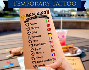 Snacking Around the World Tattoo - EPCOT World Showcase Checklist Passport