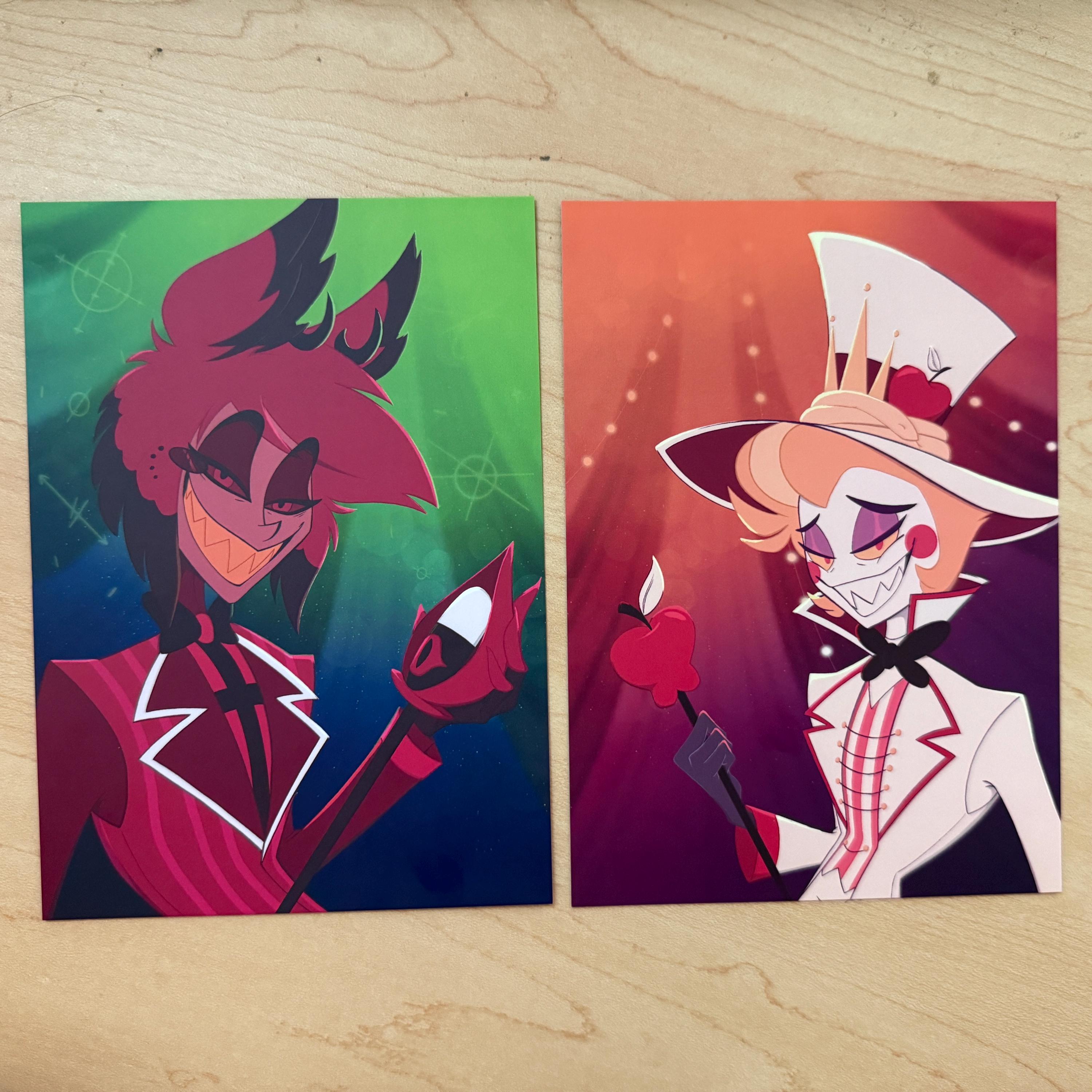 Alastor and Lucifer Showtime Prints - Hazbin Hotel Inspired - Etsy