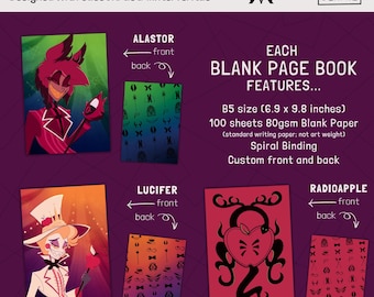 Blank Notebook: Alastor, Lucifer, or RadioApple - Hazbin Hotel Inspired