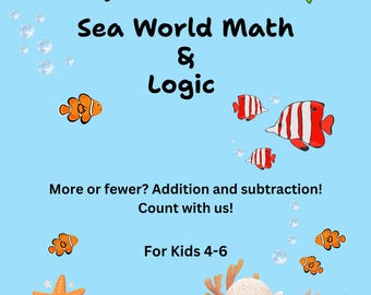 Pakiet zeszytów ćwiczeń z matematyki oceanicznej dla dzieci, 3 cyfrowe książki edukacyjne.