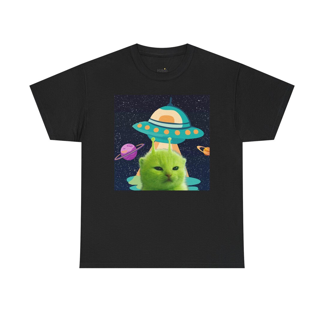Alien Cat Meme T-shirt Funny Kitten Unisex Heavy Cotton Tee - Etsy