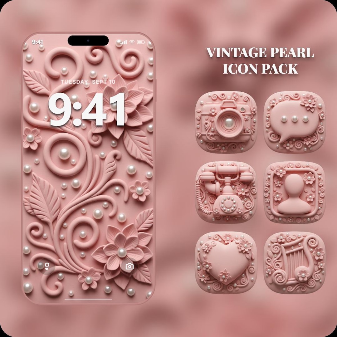 Vintage Pearl App Icons Pack for Ios and Android - Etsy