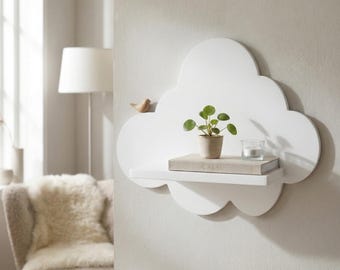 Mensola galleggiante White Cloud: organizer da parete minimalista
