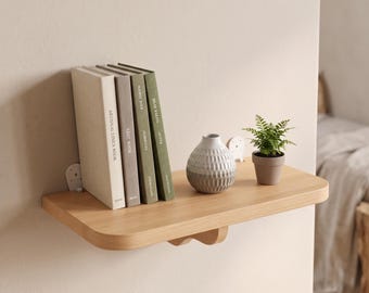 Rustic Solid Wood Wall Shelf Floating Shelf for Books Kitchen Storage Home Decor