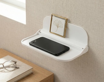 Mensola a muro pieghevole senza foratura per bagno e cucina, porta telefono, organizer galleggiante