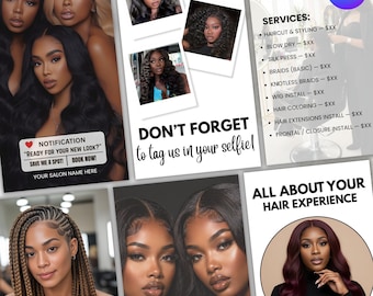 50 Hair Instagram Story Reels Canva Templates, Acuity, Hairstylist Branding Kit, Wigs, Salon Social Media, Hair Care Trendy Business