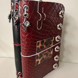 Grunge Leather Journal Refillable A5 Notebook Edgy Aesthetic Travel Journal Gift With Free Pen Holder image 2