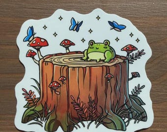 Whimsical Fantasy Stump Sticker - 3"