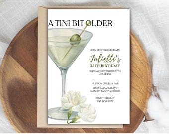 Invitación de cumpleaños para adultos (Plantilla editable de descarga instantánea)