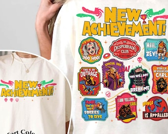 Two Side New Achievement World Stamps Comfort Colors® Shirt, Dungeon Crawler Carl Tee, LitRPG Fantasy Book Lover Gifts