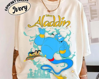 Aladdin and Genie PNG , Disney Characters, Printable Aladdin Shirt Design, Magical Genie and Aladdin Clipart, Instant Download
