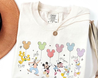 Retro Mickey and Friends Signatures PNG, Disney Balloon PNG, Disney Characters PNG, Disney Mouse Head, Mickey & Co Gift, Disney World