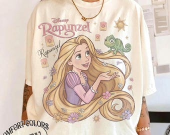 Comfort Colors® Retro Rapunzel Princess Poster Disney T-Shirt, Rapunzel Tangled Princess Tee, Disney Pascal Shirt, Disneyland Girl Trip Tee
