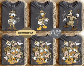 Mickey and Friends Animal Kingdom Signatures Shirt, Mickey & Co Disney Safari Tee, WDW Mickey Safari, Animal Kingdom