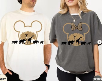 Disney Safari Mouse Couple Shirt, Magical Animal Kingdom 2026 Shirt, Custom Safari Mouse Couple Tee, Matching Family Trip Shirt